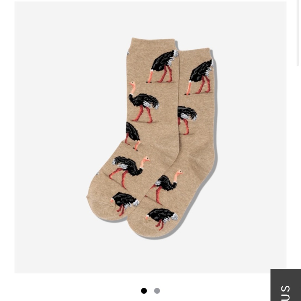 NWT HOT SOX - olive green with an ostrich pattern - Picture 3 of 4